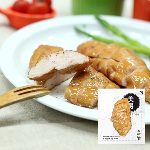 미남 훈제 저염 닭가슴살 100g (슬라이스제품)